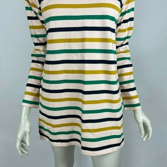 J Crew Striped Boatneck Cotton Tunic Long Sleeve Stretch Pullover Women S NWT - Picture 6 of 10